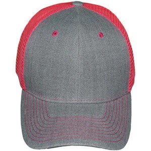Trucker Hats Structured Mesh BK Caps GREY PINK 画像 1