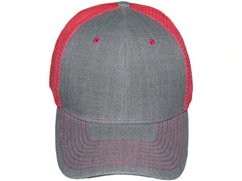 Trucker Hats Structured Mesh BK Caps GREY PINK image 1