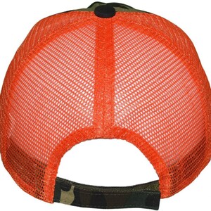 Camo Trucker Hats Washed Cotton Low Profile CAMO ORANGE zdjęcie 5