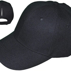 Ponytail Baseball Hats Black image 1