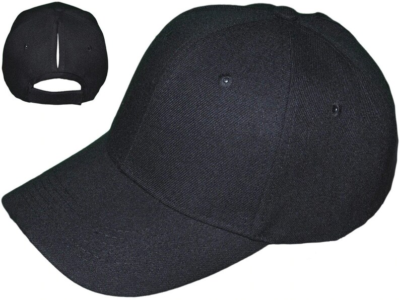 Gorras de béisbol con cola de caballo negro imagen 1