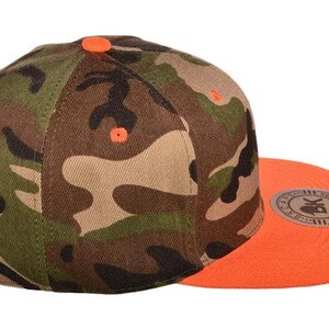 Original Snapback Hats ORANGE CAMO image 4