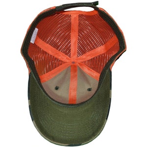 Camo Trucker Hats Washed Cotton Low Profile CAMO ORANGE image 4