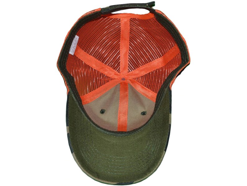 Camo Trucker Hats Washed Cotton Low Profile CAMO ORANGE image 4