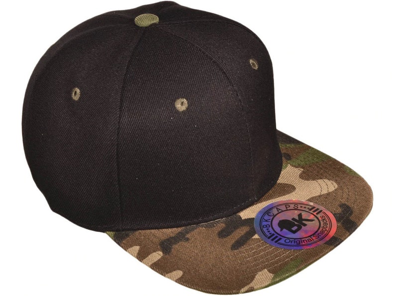 Original Snapback Hats CAMO BLACK image 3