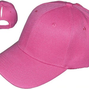 Ponytail Baseball Hats Pink image 1