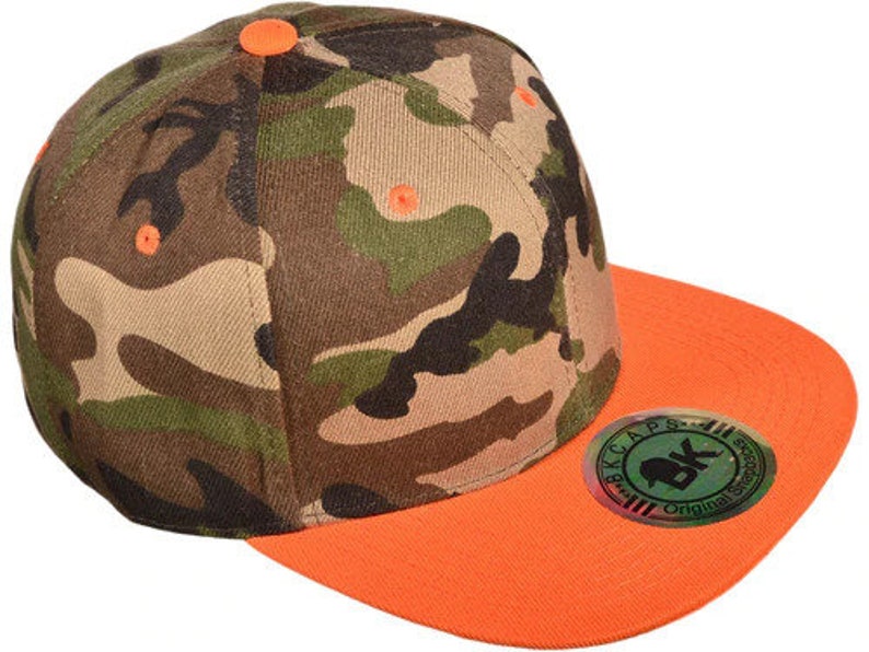 Original Snapback Hats ORANGE CAMO image 3