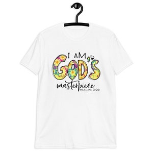 Christian T-Shirt, I Am God's Masterpiece, Ephesians 2:20, Made in USA