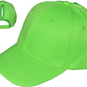 Ponytail Baseball Hats Lime image 1