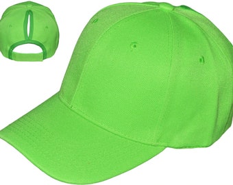 Ponytail Baseball Hats (Lime)