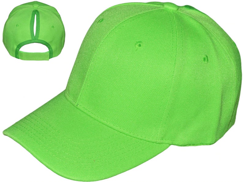 Ponytail Baseball Hats Lime image 1