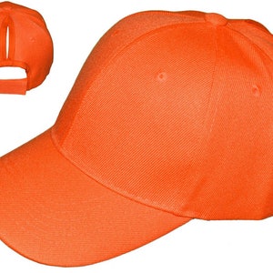 Cappelli da baseball con coda di cavallo arancione immagine 1