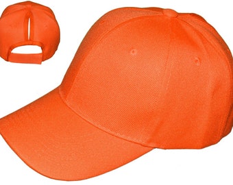 Ponytail Baseball Hats (Orange)