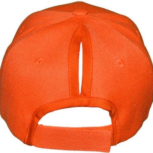 Cappelli da baseball con coda di cavallo arancione immagine 2