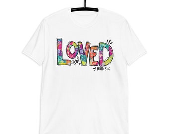 Christliches T-Shirt, Loved, John 3:16, Made in USA