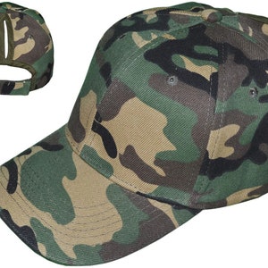 Gorras de béisbol con cola de caballo camuflaje imagen 1