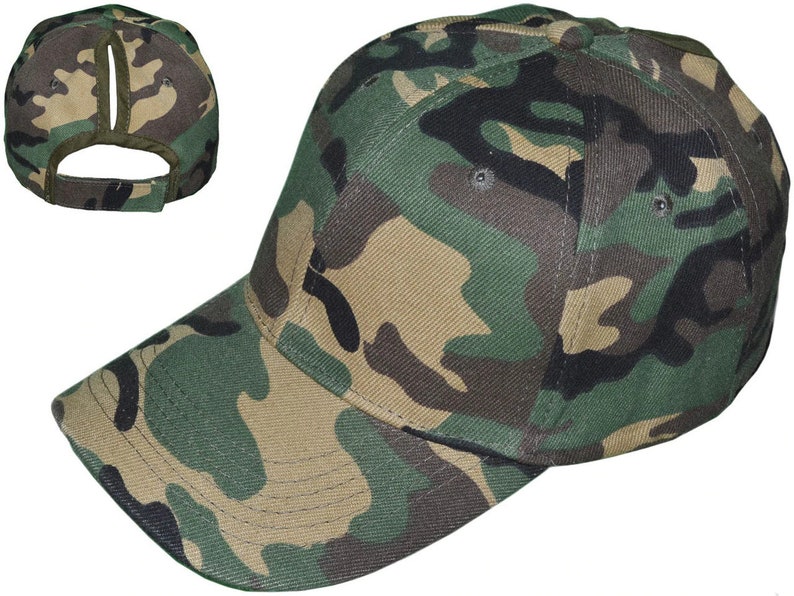 Gorras de béisbol con cola de caballo camuflaje imagen 1