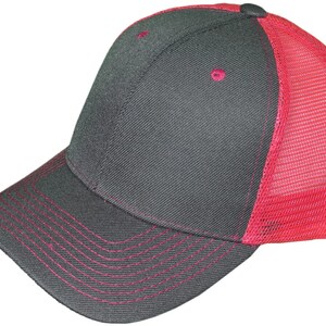 Trucker Hats Structured Mesh BK Caps GREY PINK 画像 2