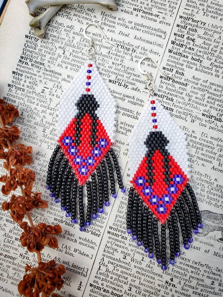 Etsy native american beaded earrings Clearance