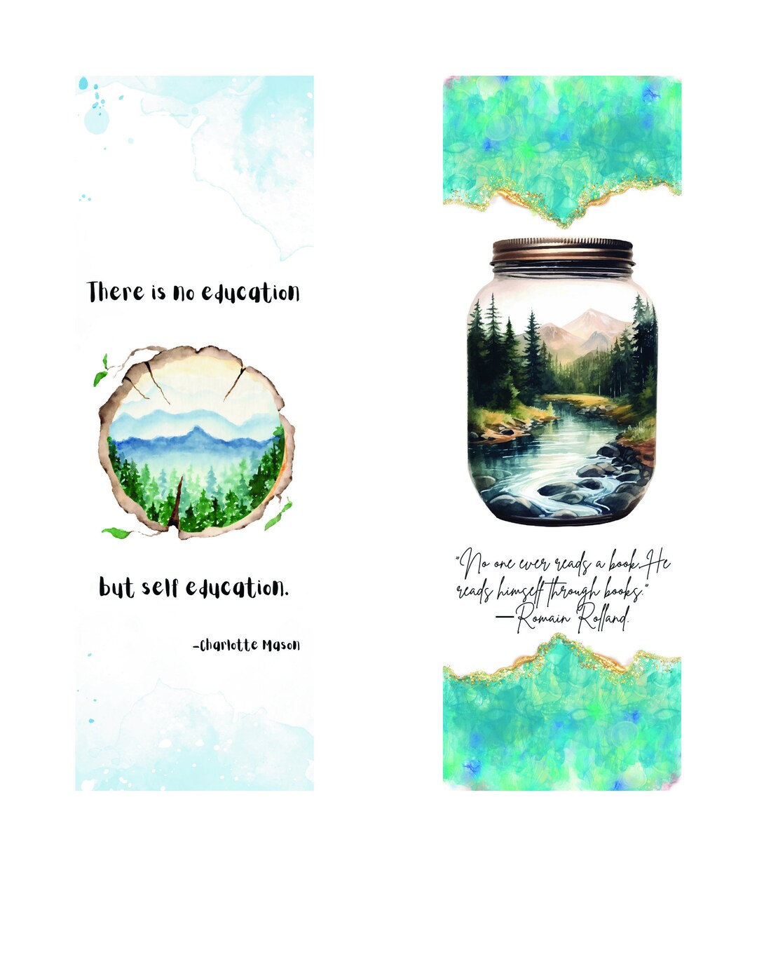 Charlotte Mason Inspired Bookmarks 6-pack - Etsy