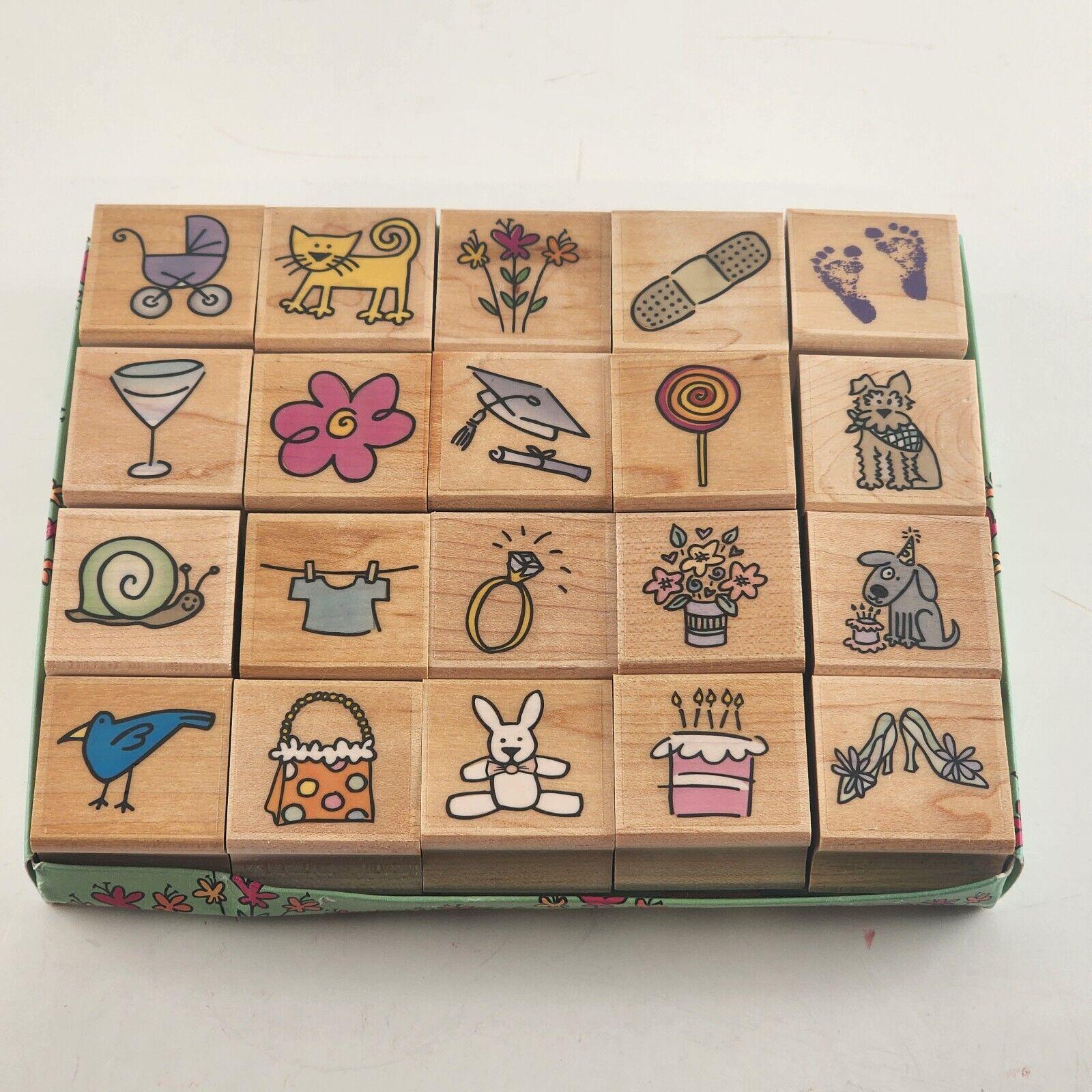 【Hero arts】 ウッドスタンプいろいろ7つセット Hero Arts 木製マウントゴムスタンプ 20個セット ヴィンテージ 1.25 x