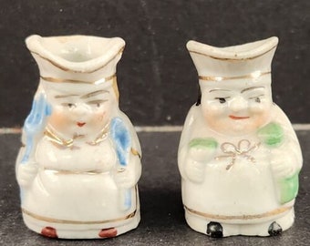 2 Royal Doulton Ceramic Toby Chef Characters Miniature Pitchers 1.25" Vintage