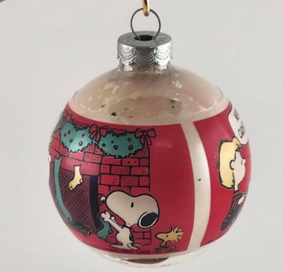 1965 Peanuts Charlie Brown Glas Weihnachtskugel Ornament 2,5 