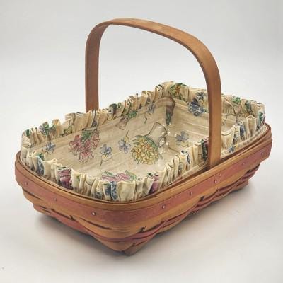 ロンガバーガー 母の日バスケット 2000：手編みメープルウッド、布製
