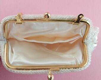 Handmade Hong Kong Beaded Vintage Evening Purse Mini Beads Prisms