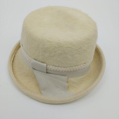 Women\'s White 100% Wool Bucket Bowler Hat with Black Ribbon Bow w/Hat Box VALENTINO GARAVANI VLOGO Signature bow-embellished striped  main image 3