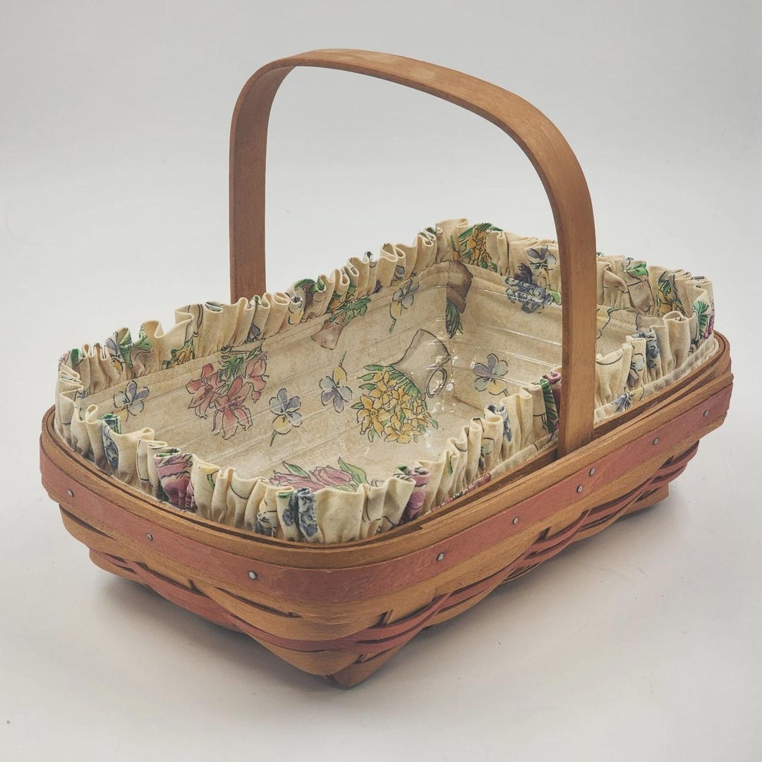 ロンガバーガー 母の日バスケット 2000：手編みメープルウッド、布製