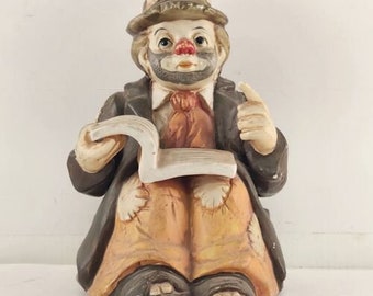 Sun Saint Porzellan Hobo Clown mit Buch Spieluhr 6,5 "spielt King of the Road