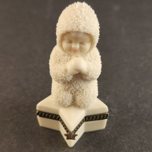 Dept 56 Snowbabies Bisque Hinged Box Sweet Dreams 68868 Retired Figurine 3"