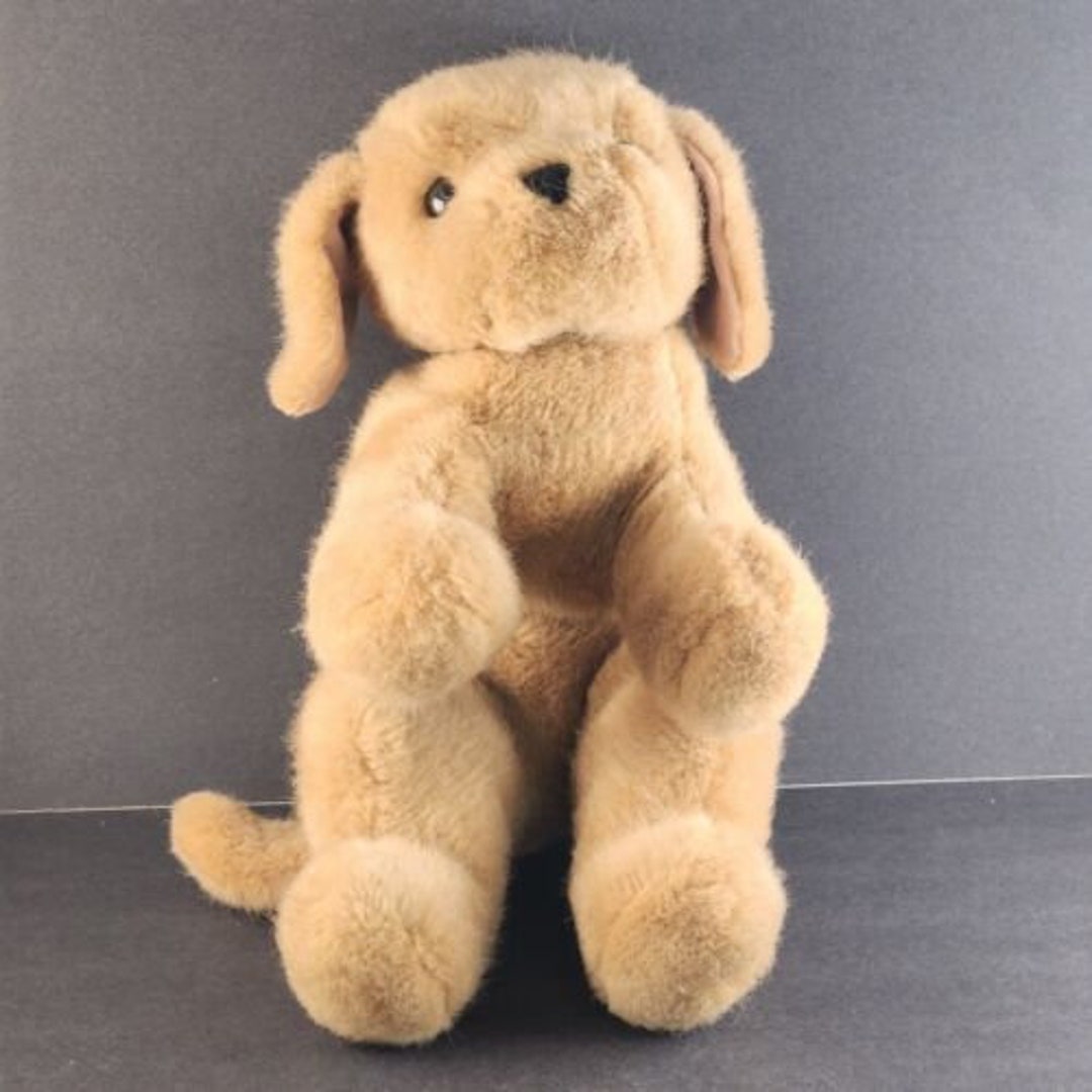 The Plush Factory Golden Retriever Plush Dog 1990s Vintage Made in Korea Etsy