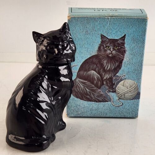 Avon Sweet Honesty Kitten Little Figural Black Cat Glass Perfume