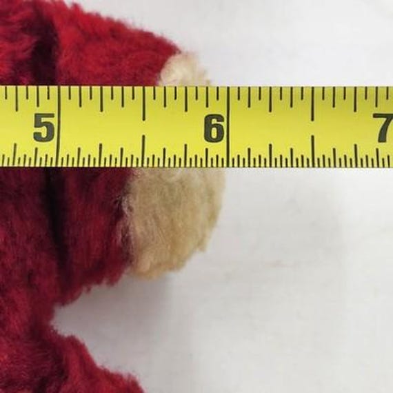 Vintage 1950s Knickerbocker Red Plush Teddy Bear With Rubber Nose