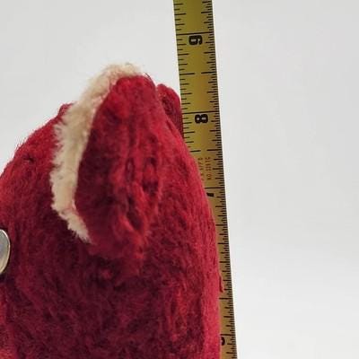 Vintage 1950s Knickerbocker Red Plush Teddy Bear With Rubber Nose