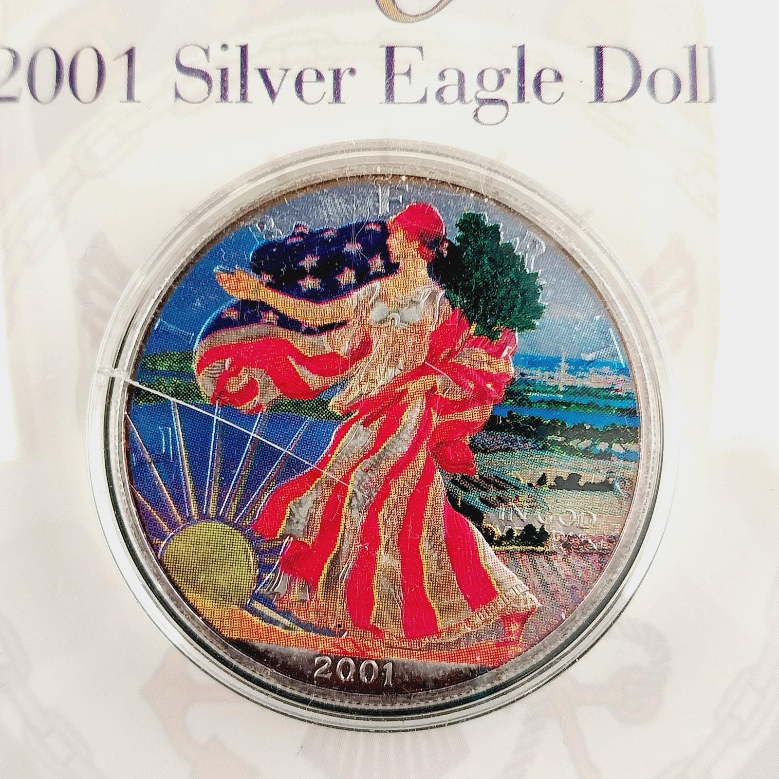 2001 Colorized American Eagle Silver Dollar - US Navy Tribute 1oz