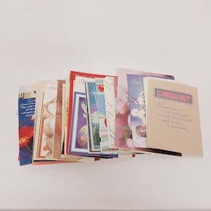 Grote partij wenskaarten 90+ gebruikt vintage 1980 1990s kerst verjaardag