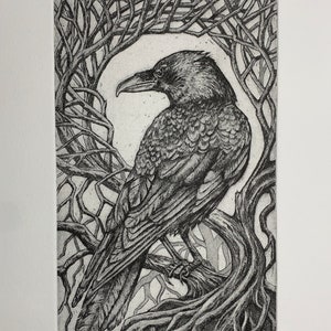 Evermore (Raven), Original Etching, Limited edition