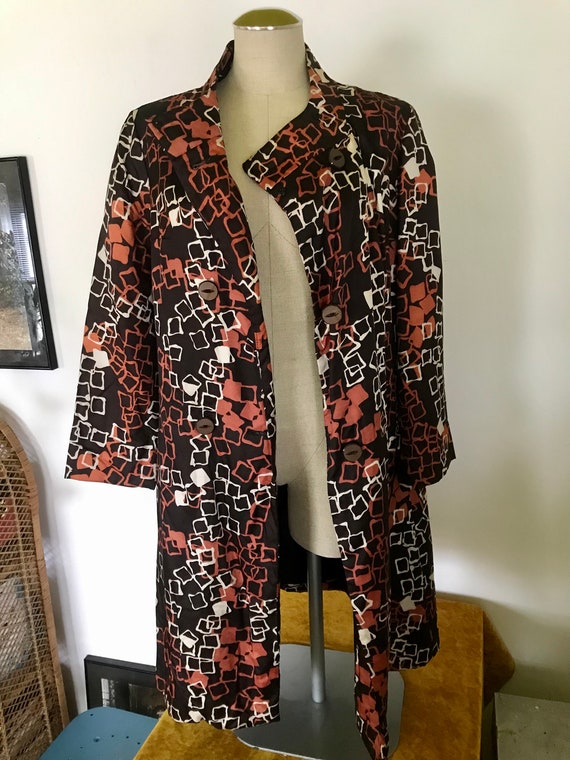 Vintage 1950s Printed Coat Jacket - image 7