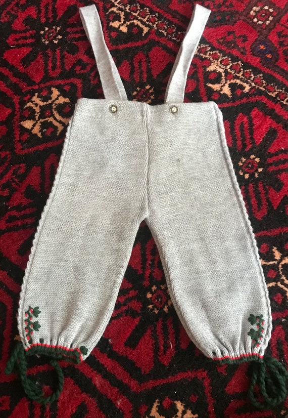 Baby toddler kids knit German lederhosen overall … - image 4