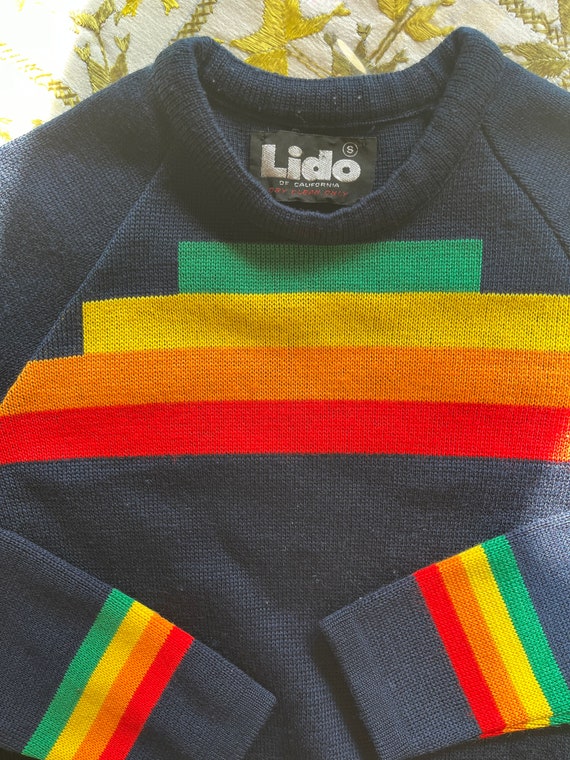 Vintage 1970s Lido crew neck pullover sweater kni… - image 4