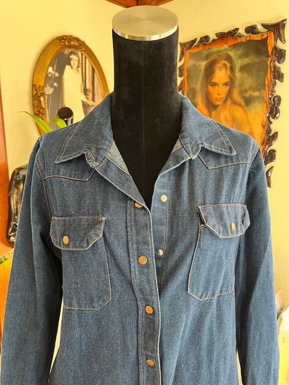 Vintage Sears denim dress jacket duster - image 2