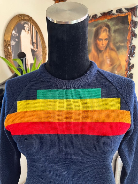 Vintage 1970s Lido crew neck pullover sweater kni… - image 2