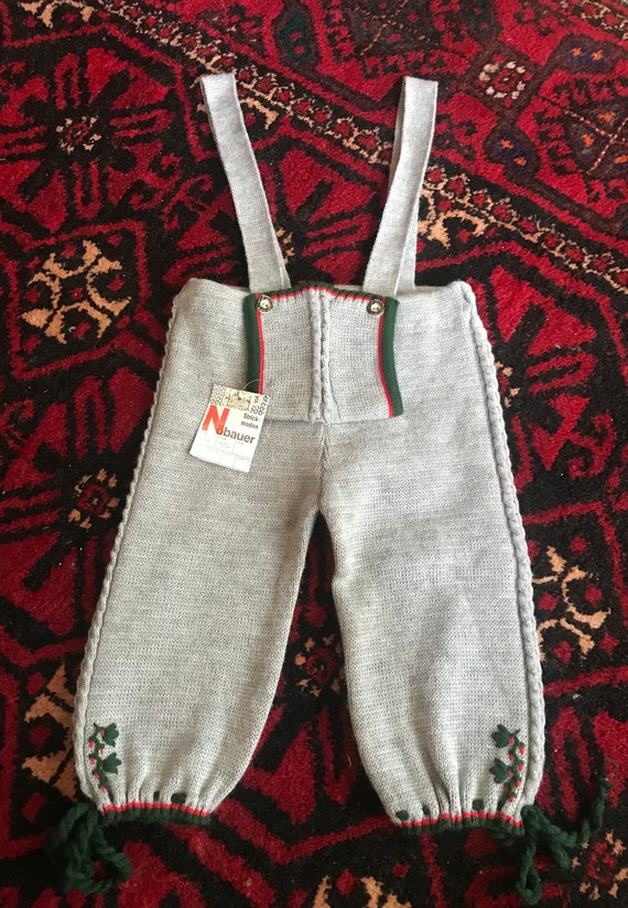 Baby toddler kids knit German lederhosen overall … - image 2