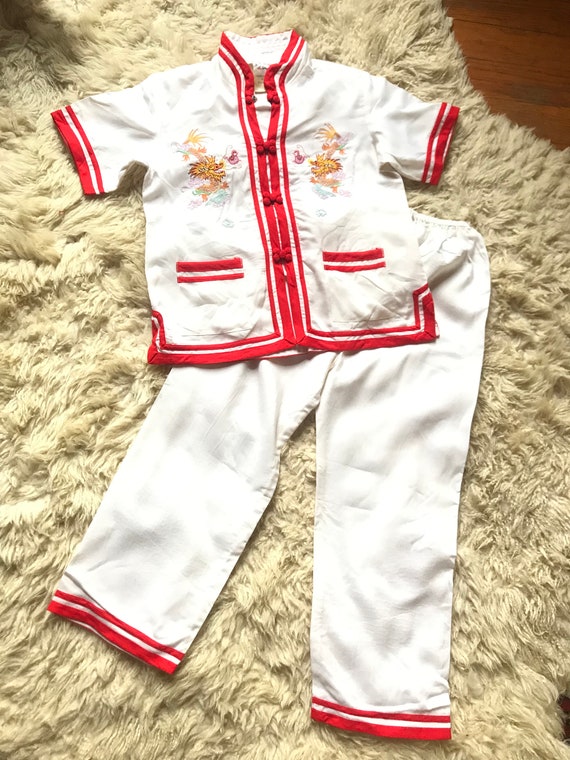 Vintage Chinese Mandarin collar kid’s toddler pj p