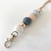 Lanyard, teacher lanyard, beaded lanyard, key chain, lanyard necklace, clay bead, blush, rose gold, teacher gift