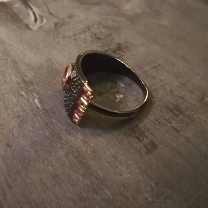 Silver and citrine ring
