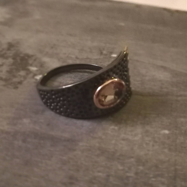 Silver and citrine ring